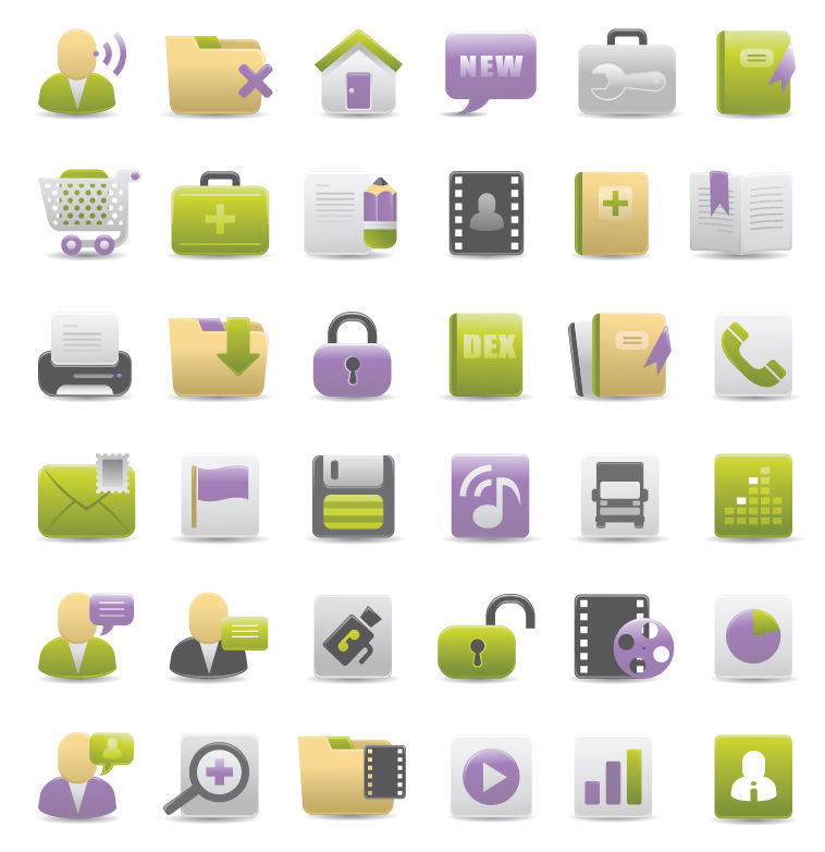 free vector Free Gray Green and Purple Web Design Vector Icons